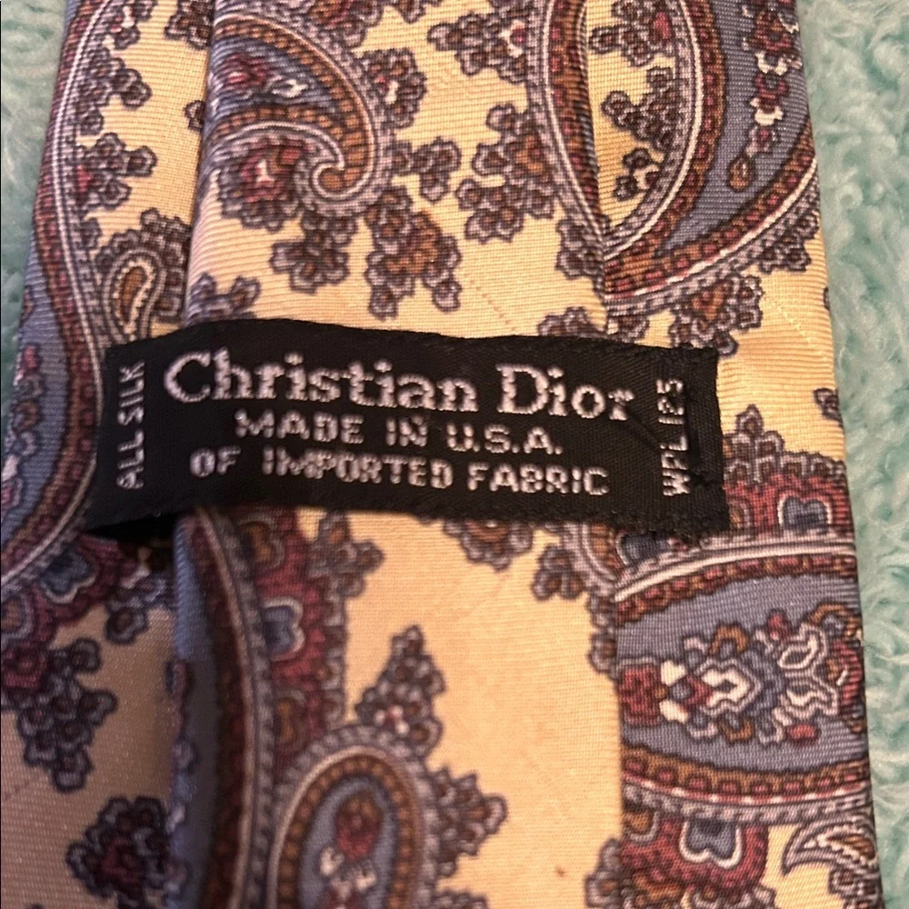 Dior Paisley Silk Tie - Brown and Cream - Picture 4 of 5